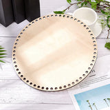 3PCS 30Cm Natural Wooden Basket With Hole,Circle Blank Wood Base For DIY Knitting Crochet Bag Bottom Shaper Craft