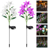 wer Light IP65 Waterproof LED Lily Lamp Outdoor Solar Garden Lights for Patio Yard Decoration