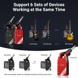 LEKATO Guitar System Rechargeable Audio Transmitter Receiver 2.4G Wireless Guitar Transmitter Receiver System for Guitar Bass