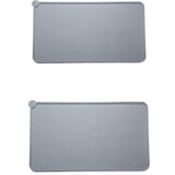 2 pieces grey pet placemat for cat or dog,pet placemat made of silicone with lip, cat and dog feeding mat,pet placemats large for food and water
