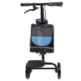 Knee Walker Foldable Adjustable Height Steerable Leg Scooter with Brake and Storage Bag for Foot Injuries Adult