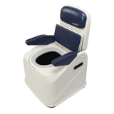 Portable Toilet Chair Rotating Handrail Sealing Widen Seat Bedside Commode Toilet Chair for Elderly Blue