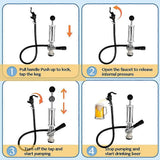 Party Pump, D System 4 inch Chrome Beer Pump with Beer Faucet