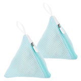 2pcs Zippered Mesh Laundry Bags Triangular Washing Machine Wash Pouch Small Socks Underwear Wash Bags Polyester Wash Pouches