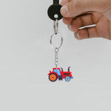 6pcs Farm Tractor Keychains Cute Agricultural Truck Key Rings Harvest Season Party Favors Classroom Prizes Easter Goody Bag Fillers for Kids