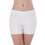 Women Short Leggings Breathable Booty Underwear Shorts Boyshort Panty Under Skirt Shorts for Dress White)