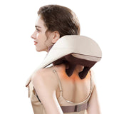 (Rice palm color) Back Massager,Shiatsu Neck Massager with Heat,Electric Shoulder Massager,Kneading Massage Pillow for Foot,Leg,Muscle  Rice palm color