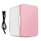(Pink) Multifunctional 12V/220V Energy Efficient Refrigerator for Car Homes Office Desk with Fast Cooling Heating Capabilities