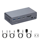 Metal Double Monitor Switcher Dock Supports 4K120Hz Video Two DP1.4 And Seamlessly Device Sharing