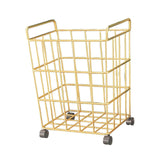 (L Gold) Sports Ball Storage Cart Iron Convenient Ball Cart for Garages Gym Black L
