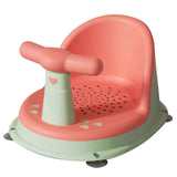 Baby Bath Seat Adjustable Ergonomic Prevent Slip Infant Bathtub Seat Bath Chair with Strong Suction Cups Orange