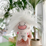 Cute Doll Plush Set Exquisite PP Cotton Cartoon Small Stuffed Toy for Kids for Bags Office White