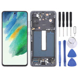 (Black) For Samsung Galaxy S21 FE 5G SM-G990B COMPATIBLE LCD Screen Digitizer Full Assembly with Frame