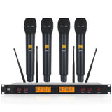 (UK Plug) XTUGA A400-H Professional 4-Channel UHF Wireless Microphone System with 4 Handheld Microphone