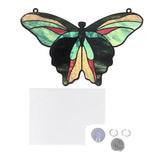 Stained Glass Window Ornament Double Side Colorful Stained Glass Window Decoration with 50cm Thin Chain Sucker TYU175