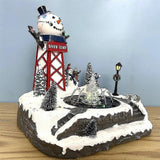 Led Light Christmas Snow House Village Luminous Ornament Figurine Crafts Xmas Decors B