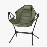 (Green) Naturehike Outdoor Folding Rocking Chair Portable Recliner Chair Leisure Camping Picnic Swing Chair