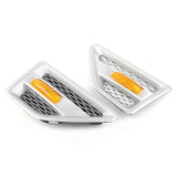 2pcs Car Side Vent Mesh Front Grille Grill For 2 Lr2 2006-2016,silver