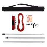Water Fed Brush Spray Washer Titanium Alloy Easy To Use Water Fed Pole Kit for Cleaning Window Solar Panels 3m Pole with 30cm Water Brush