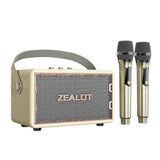 (White) Zealot MT01M Retro Card Portable Wireless Bluetooth Speaker with Dual Microphones MT01 + 2 Mic