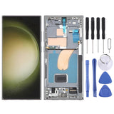 (Green) For Samsung Galaxy S23 Ultra 5G SM-S918U US Edition 6.78 inch OLED LCD Screen Digitizer Full Assembly with Frame