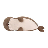 (Brown) Lying Seal Plush Toy Realistic Plush Animal Doll for Adults Gifts Teens Blue