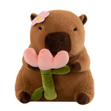 (Flower) Capybara Stuffed Toy Cute Capybara Stuffed Animal for Kids Adults Gifts Flower