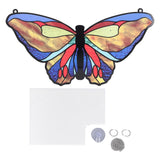 Stained Glass Window Ornament Double Side Colorful Stained Glass Window Decoration with 50cm Thin Chain Sucker TYU173