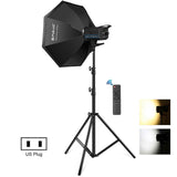 (US Plug) PULUZ 120W Photo Studio Strobe Flash Light Kit with Softbox Reflector & Tripod