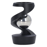Desktop Suspended Gyroscope Reduce Anxiety Silver Bead Aluminium Alloy Rotating Gyroscope Desk Toy for Decoration Black