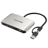 (Silver) WAVLINK WL-UG69DH2 Dual Monitor USB+Type-C to Dual 4K HD DisplayPort Adapter Splitter
