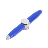 Anti Anxiety Stress Rotating Ballpoint Pen with LED Light Metal Help Thinking Fingertip Stress Reducer Ballpoint Pen Blue