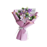 (Purple) 17.7inch Crochet Flowers Knitted Bouquet Handmade for Best Friend Girlfriend Red