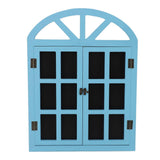 Fake Window Chalkboard Sign Black Board Sign Versatile Decor Easy Hanging Message Board for Shop Wall Home Blue