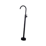 (Black) Standing High Flow Shower Faucet Floor Mount Single Handle Tub Filler Faucet Black
