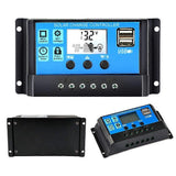Modified Sine Wave Inverter 300W Power Inverter DC 12V to AC 220V Car Charger Converter with 18W Solar Panel and 30A Solar Charge Controller Suitable