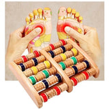 5-6 Row Wooden Foot Shiatsu Roller Foot Care Massager Massager Roller Heath Therapy Acupressure Relax Massage Pain Stress Relief
