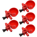 5 Pcs Chicken Drinking Cups Quail Water Bowls Bird Red Glass Animal Husbandry Tools Automatic Bird Coop Feeder Drinking Cups