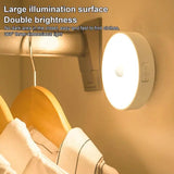 5 Pcs Rechargeable Wireless Round Motion Sensor LED Night Light Cabinet Night Lamp Bedside Lights For Bedroom Home Closet