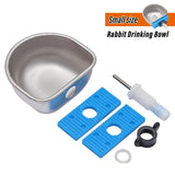 5 Sets Stainless Steel Rabbit Water Bowl Farm Pet Automatic Drinker Rabbit cage fix cup Raising Fox Mink Drinking Bowl