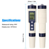 5 in 1 Digital Water Quality Detector PH/EC/TDS/Salinity/Temperature Testing Meter Multi-Function Water Quality Tester Monitor