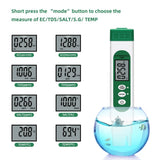5 in 1 EC/TDS/SALT/S.G/Temperature Portable Digital Water Quality Tester Water Purity Temperature PPM Test Instrument