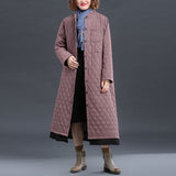 Art retro quilted thick casual jacket