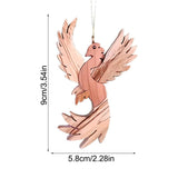 Wood Pendant With Rope Phoenix Silhouette Signs For Christmas Tree Bird Shape Cutouts Pendants