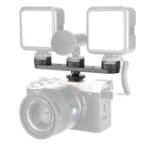 PT-23 Vlog Expansion Bracket 3 Cold Shoe Mounts 180° Rotatable for Mounting LED Video Light Microphone