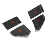Steering Wheel Button Decor Wearproof Carbon Fiber Steering Wheel Switch Button Trim Stylish Easy Installation for Cars