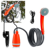 Outdoor Portable Camping Kit with 2.5-3.5L/min Water Discharge 2m Hose USB Charging 30-60min Battery Life Camp Shower