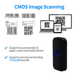 3-in-1 Barcode Reader - 1D/2D/QR Bar Code Scanner with BT, 2.4G Wireless & USB Wired Support for Supermarket, Retail, and Logistics.