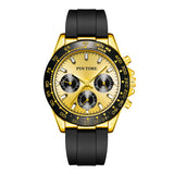 PINTIME Sport Man Watch Casuals Silicone Strap Fashion Quartz Wristwatch Waterproof 30m Six-Hand Dial Clock Relogios Masculino