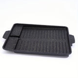 1pc Non-stick Grill Pan, Smokeless Rectangular Grill Pan Medical Stone Griddle Pan Baking Tray Barbecue Hot Plate